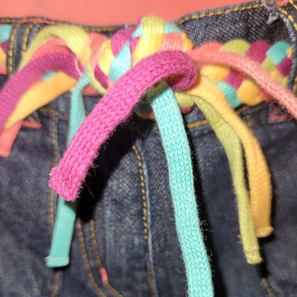 🆕️🐵🌴 Vintage Gymboree Jungle Gem Monkey Outfit Coral Tee Denim Capris 2T Girl - Picture 2 of 7